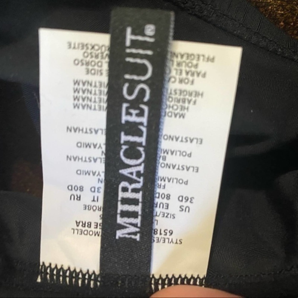 Miraclesuit Solid Plunge Underwire Black Bikini S… - image 6